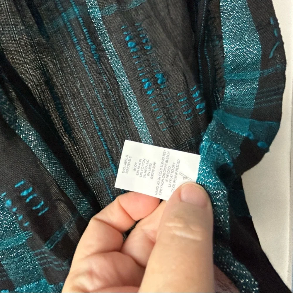 Christopher‎ & Banks CJ Banks Black/Blue Plaid Scarf NWT